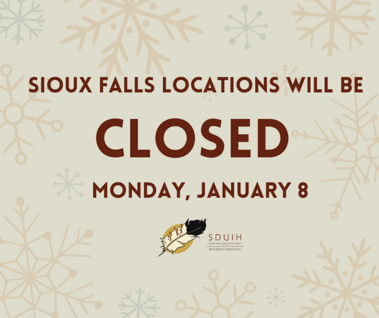 SIOUX FALLS LOCATIONS CLOSED ON MONDAY, JANUARY 8