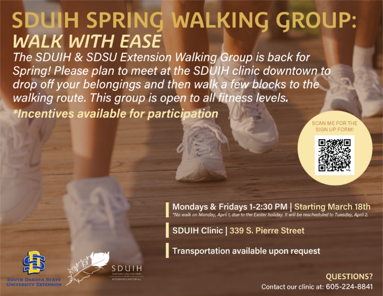 Spring Session of Walking Group Starts in Pierre 3/18!