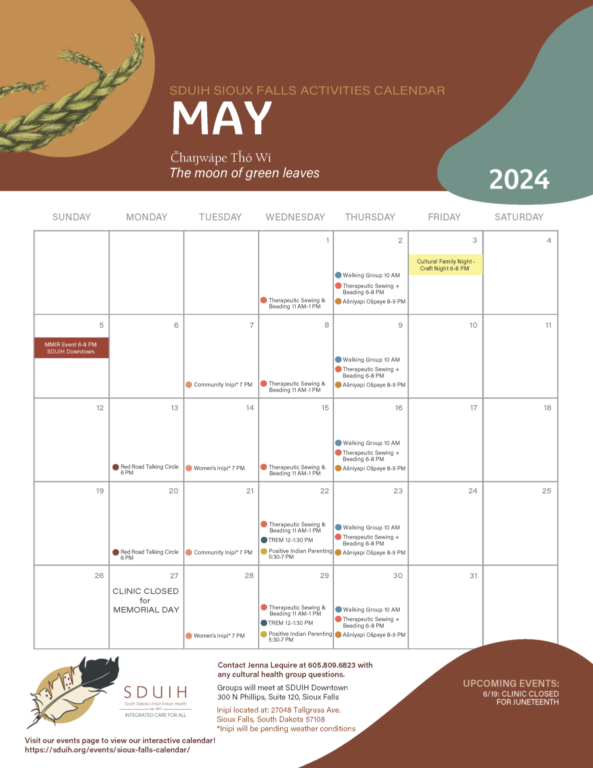 May Cultural Programming Calendars Are Here! South Dakota Urban