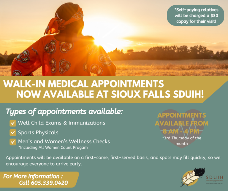 SDUIH in Sioux Falls to Offer Walk-in Preventative Care Appointments on the 3rd Thursday of the Month Starting in October